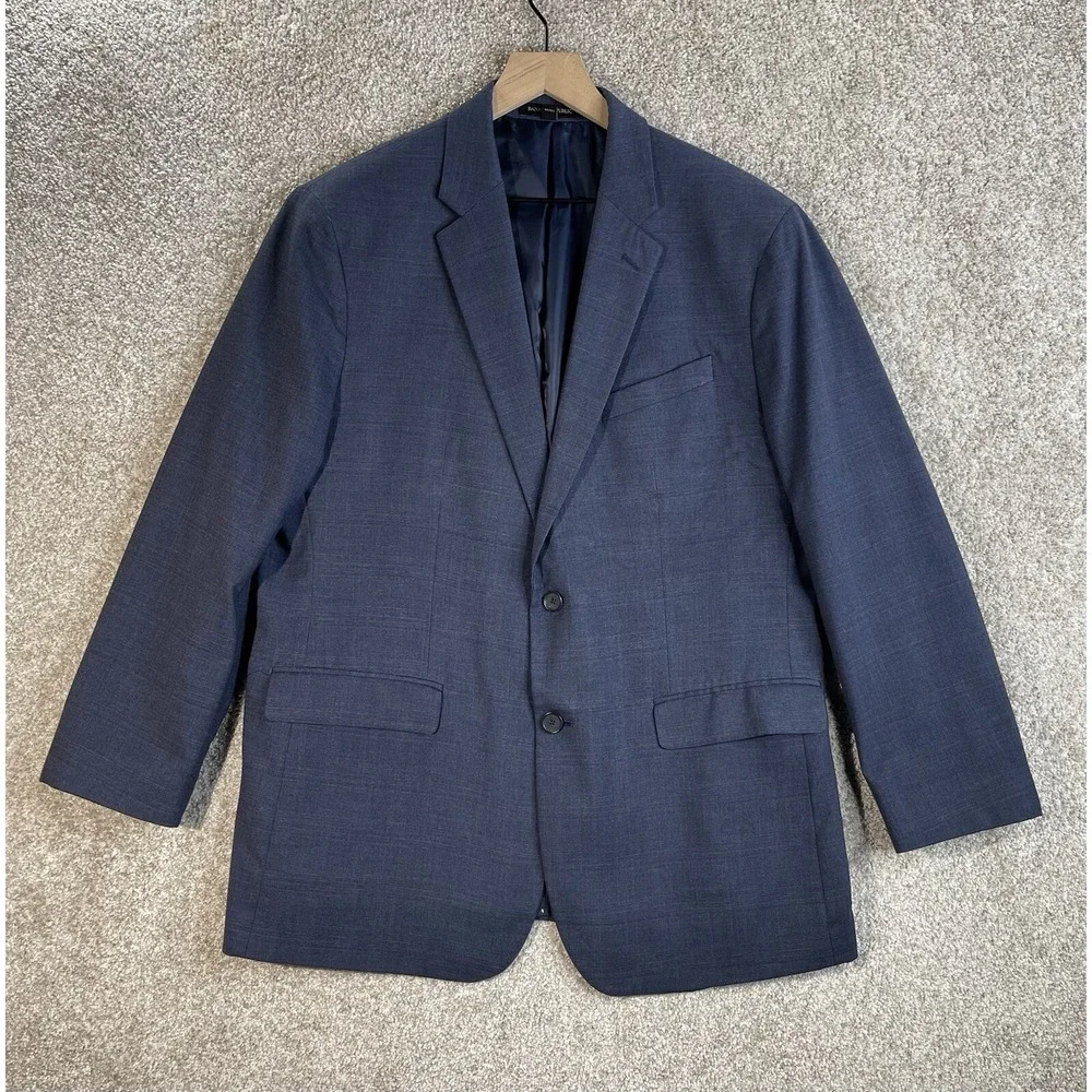 Banana‎ Republic Blazer Mens 44R Blue Glen Plaid Slim Fit Two Button Sport Coat
